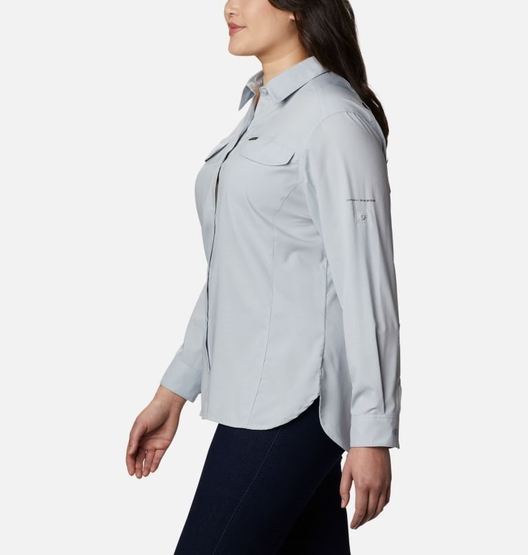 Women's Columbia Silver Ridge Lite Long Sleeve Shirts Light Grey | Plus Size CA-PLC31